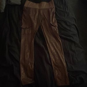 Dark peach scrunch butt leggings